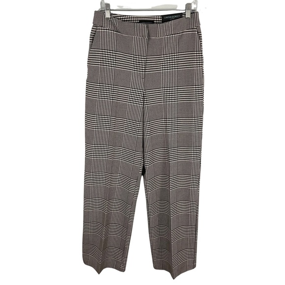 CYNTHIA ROWLEY Houndstooth High Rise Straight Leg Trouser Pants 8, 12 - Picture 3 of 16